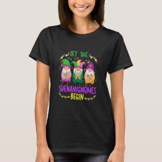 Let The Shenanigan Begin Mardi Gras Garden Gnome L T-Shirt