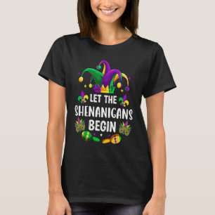 Let The Shenanigan Begin  Mardi Gras Jester Men Wo T-Shirt