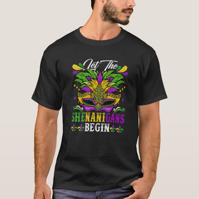 Let The Shenanigan Begin Mardi Gras Kids Men Women T-Shirt (Front)