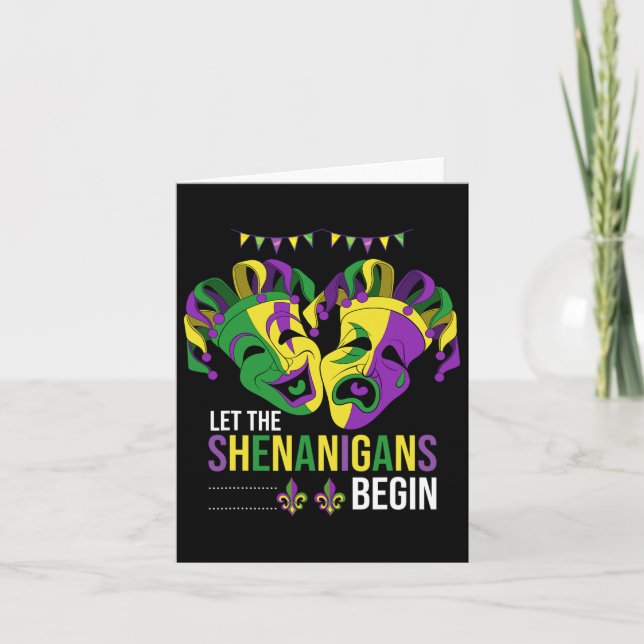 Let The Shenanigans Begin Carnival Parade Funny Ma Card (Front)