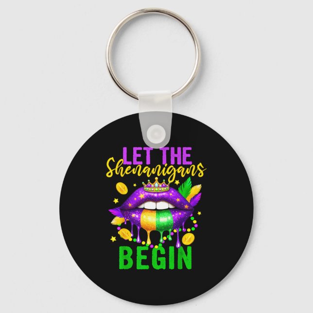 Let The Shenanigans Begin For Kids Womens Mens Mar Key Ring (Front)