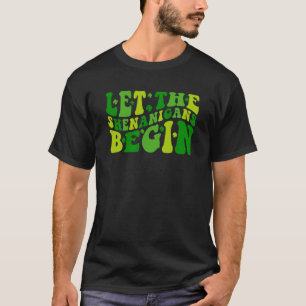 Let The Shenanigans Begin Groovy St Patrick's Kids T-Shirt