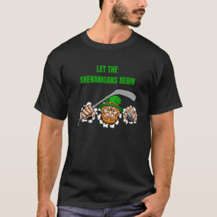 Let The Shenanigans Begin Ice Hockey St Patrick's T-Shirt