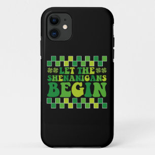 Let The Shenanigans Begin Irish Groovy Retro iPhone 11 Case