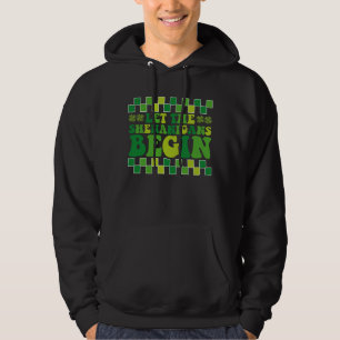 Let The Shenanigans Begin Irish Groovy Retro Hoodie
