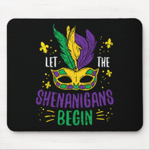 Let The Shenanigans Begin Jester Funny Mardi Gras Mouse Mat