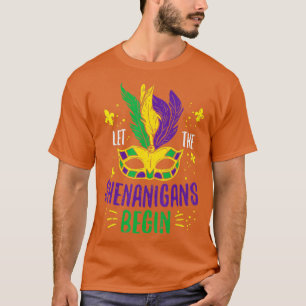 Let The Shenanigans Begin Jester Funny Mardi Gras T-Shirt