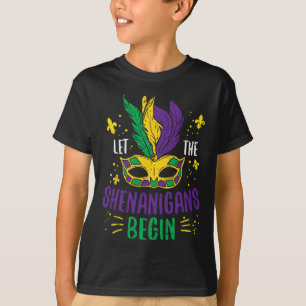 Let The Shenanigans Begin Jester Funny Mardi Gras T-Shirt