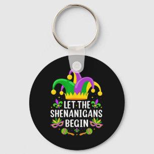Let The Shenanigans Begin Jester Mask Costume Mard Key Ring