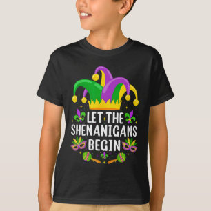 Let The Shenanigans Begin Jester Mask Costume Mard T-Shirt