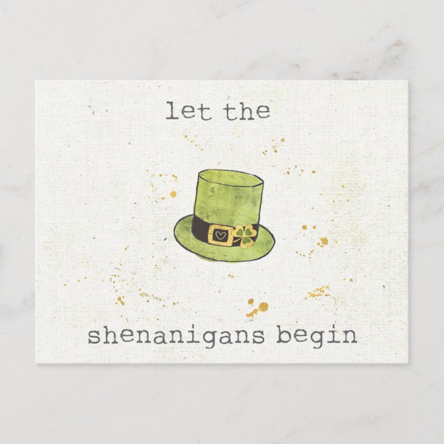 Let The Shenanigans Begin | Lucky Cuties II Postcard (Front)