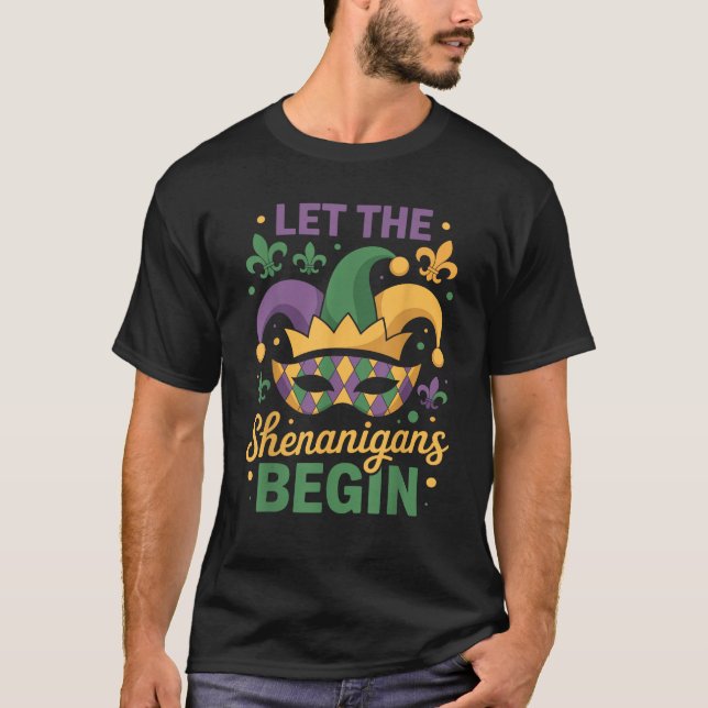 Let The Shenanigans Begin Mardi Gras 2025 Lips New T-Shirt (Front)