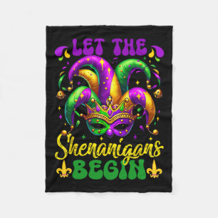 Let The Shenanigans Begin Mardi Gras 5  Fleece Blanket