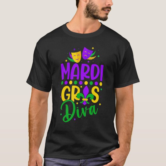 Let The Shenanigans begin Mardi Gras diva T-Shirt (Front)