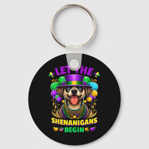 Let The Shenanigans Begin Mardi Gras Dog Kids Men Key Ring