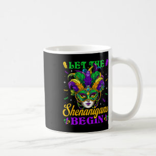 Let The Shenanigans Begin Mardi Gras Jester Mask B Coffee Mug