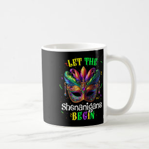 Let The Shenanigans Begin Mardi Gras Mask Kids Men Coffee Mug