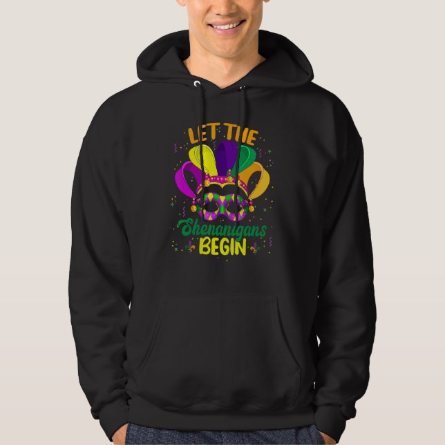 Let The Shenanigans Begin Mardi Gras Shirts, Kids  Hoodie (Front)