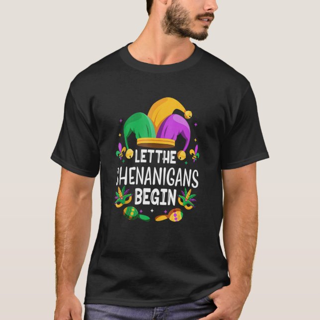 Let The Shenanigans Begin Mardi Gras Shirts, Kids  T-Shirt (Front)