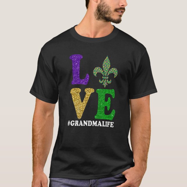 Let The Shenanigans begin Mardi Gras y'all grandma T-Shirt (Front)