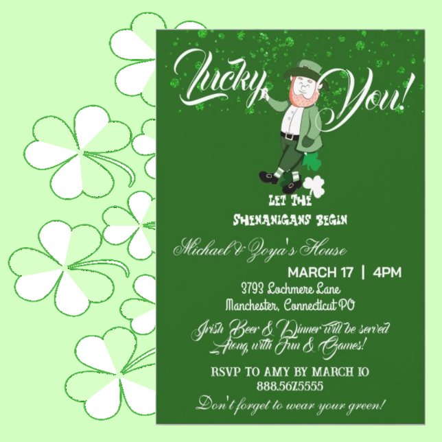 Let The Shenanigans Begin Saint Patricks Day Lucky Invitation (Creator Uploaded)