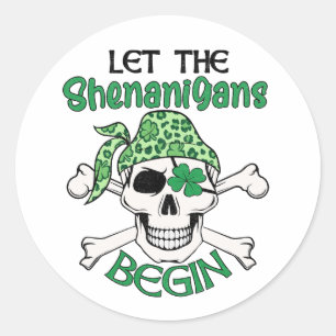 Let The Shenanigans Begin St. Patrick's Day Classic Round Sticker