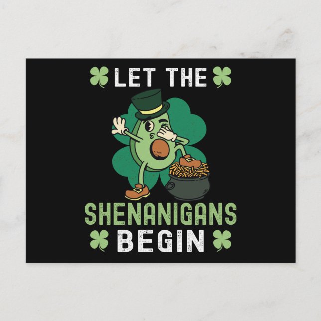 Let The Shenanigans Begin - St Patricks Day Postcard (Front)