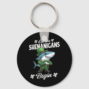 Let The Shenanigans Begin St Patricks Day Shark Key Ring