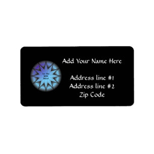 "Let the Son shine" sunburst in blue Label