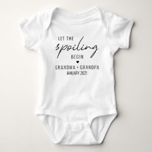Let The Spoiling Begin Grandparent Announcement Baby Bodysuit