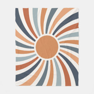 Let the sunshine in colourful retro style design  fleece blanket