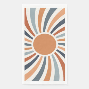 Let the sunshine in colourful retro style design  napkin