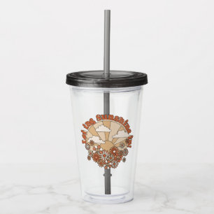 Let the Sunshine In Groovy Daisy Hippie Flowers Acrylic Tumbler
