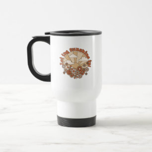 Let the Sunshine In Groovy Daisy Hippie Flowers Travel Mug