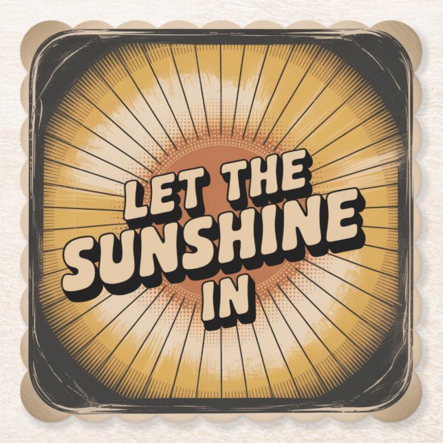Let The Sunshine In Paper Coaster (Front)