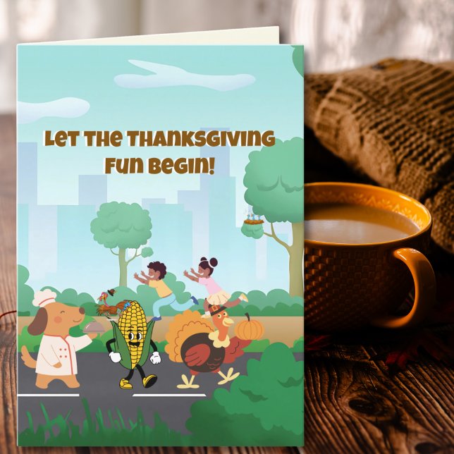 Let the Thanksgiving Fun Begin Festive Holiday Card (Creator Uploaded)