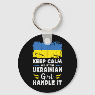 Let The Ukrainian Girl Handle It Ukraine Flag Key Ring