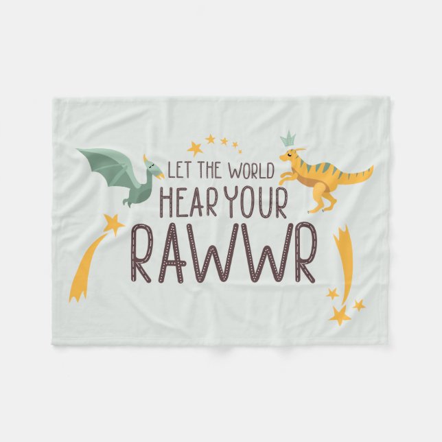 Let the World Hear Your Roar Fleece Blanket (Front (Horizontal))