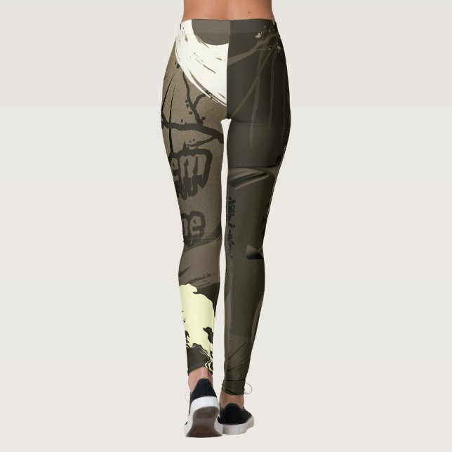 ⛈️🥷Let Them Come, Fearless Warrior Spirit🥷⛈️ Leggings (Back)