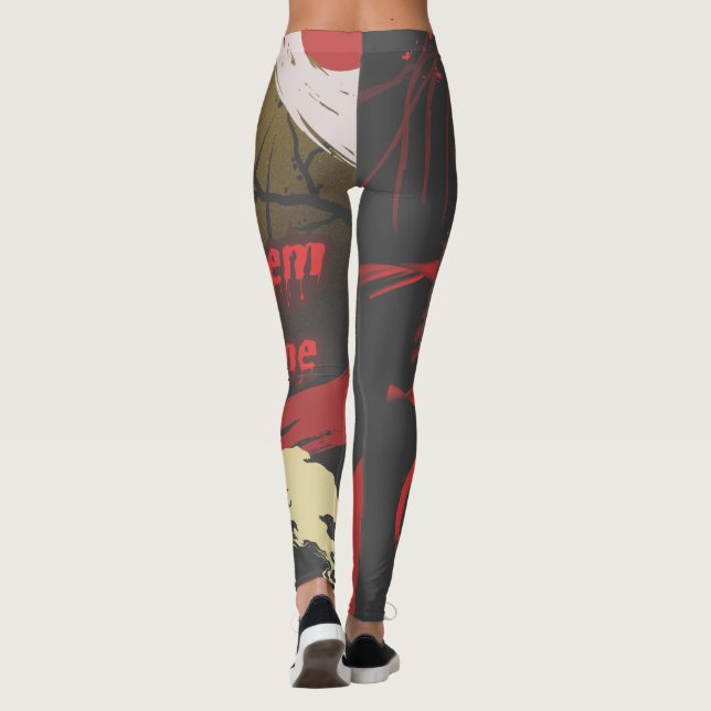 ⛈️🥷Let Them Come, Washed Out Faded🥷⛈️ Leggings (Back)