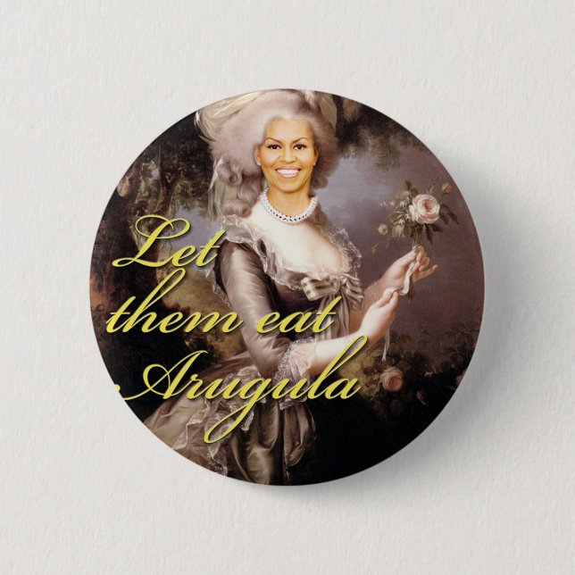 Let them eat arugula 6 cm round badge (Front)