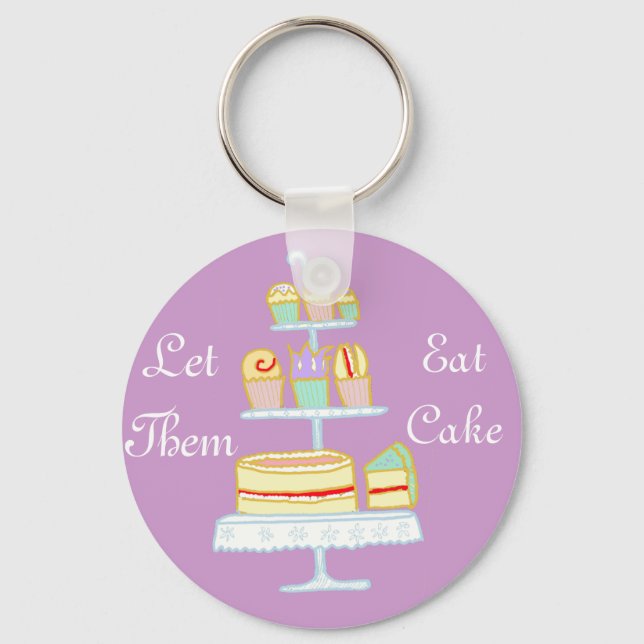 Let Them Eat Cake Key Ring (Front)