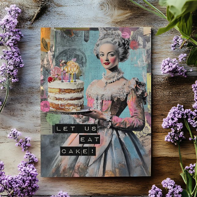 Let Them Eat Cake - Personalised Birthday Card ( Get ready to party like it's 1789! This playful card channels the ultimate queen of glam.)