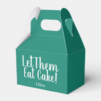 Let Them Eat Cake Teal Wedding Take Home Boxes