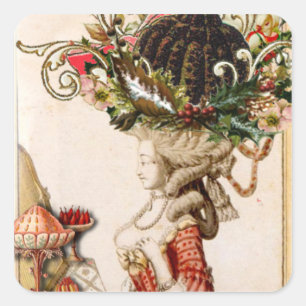 Let them eat pudding! Marie Antoinette Christmas Square Sticker