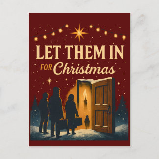Let Them In for Christmas Design Holiday Postcard