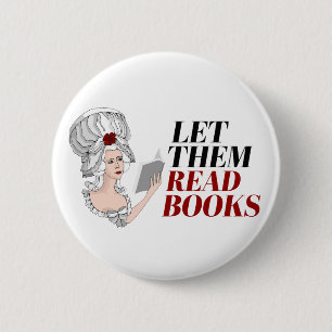 Let them read books 6 cm round badge