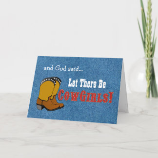 Let There Be Cowgirls Birthday Card. Card