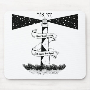 LET THERE BE LIGHT black and white Mouse Mat