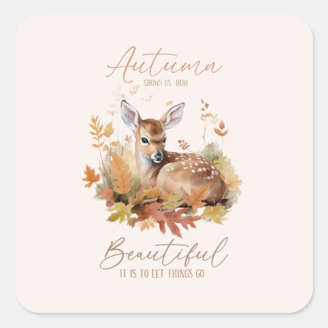 Let Things Go Autumn Square Sticker (Front)